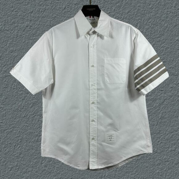 Men's White Short Sleeve Shirt Thom Browne - Picture 1 of 5